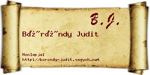 Böröndy Judit névjegykártya
